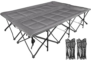 REDCAMP XXL Oversized Camp Bed for adults 500lbs with Cushion and Pillow,29.5" Extra Wide Heavy Duty Sturdy Folding Camping Bed Portable, Stronge Thicker Tubes Sleeping Cot Outdoor Travel Office