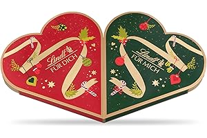 ‎LINDT Lindt Schokolade | Pärchen Adventskalender 2025 | 505g | süße Überraschungen hinter 2 x 24 Türchen, zum teilen mit Ihren Liebsten | weihnachtliche Schokolade für die Adventszeit