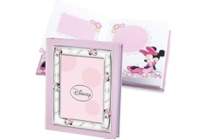 VALENTI & CO. Disney Baby Minnie Mouse - Album Diario Fotografico Porta Foto per Regalo Battesimo Neonato o Compleanno Bambini