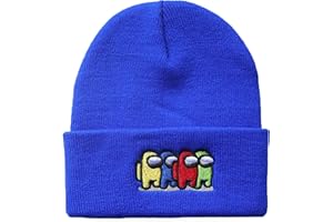 Bonamana Among Us Strickmütze Winter Beanie Mützen Warm halten Mütze Unisex Mütze für Kinder Jungen Mädchen Teenager Mütze Gamer Geschenke