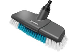 Gardena Cleansystem hard, long-handle brush: for intensive cleaning of non-sensitive surfaces, firm bristles of different lengths, connection to Cleansystem handle, for larger surfaces (18816-20)