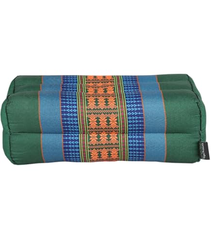 Coussin De Yoga & Méditation Livasia En Kapok Naturel - 17x34x12 Cm - Rectangulaire, Fait Main En Thaïlande - Pour Soutien, Assise, Détente