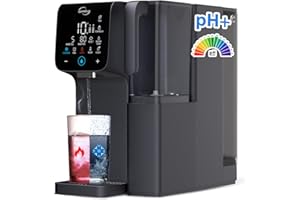 iSpring RCD100HCG Hot & Cold Reverse Osmosis System Countertop, Alkaline RO Water Filter Dispenser, 9 Temperature & 6 Dispensing Volume Options, TDS & Filter Lifespan Monitor, Plug and Play