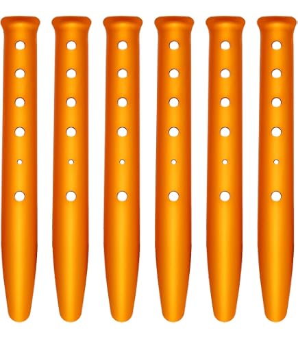 GisWell 6 Stück Sandheringe 31cm Set,Zeltheringe für Sand,Camping, Strand, und Outdoor-Aktivitäten,Robust und Leicht,Schwarze Heringe für Zelt und Markise Sport & Freizeit