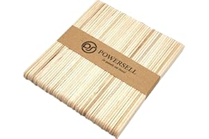 POWERSELL 50 varillas de madera natural para hacer palillos de helado de palillos de hielo DIY listones creativos decoración DIY Popsicle depilación Lollipop (natural, pequeño)