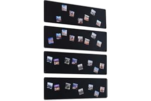 STALFORM 4x Leggera Lavagna Magnetica da Parete in Acciaio Nera 62,5x20 cm, Memo-Board, Pannello Magnetico per Calamite, Lavagna da Cucina, Ufficio, Camera dei Bambini
