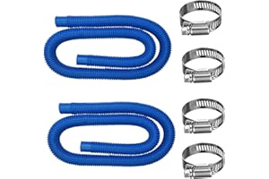 Newtic Lot de 2 tuyaux de rechange, diamètre : 32 mm, pour piscines hors-sol, pompe de piscine, 150 x 3,2 cm, filtre de rechange, bleu