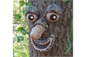 LUCKLY Jardin Yard Art,Yard Art Sculpture Décorations Extérieur Sculpture Arbre Visage Jardin Arrière-Cour Décoration, Drôle de Résine Arbre Visage Birdfeeder (A)