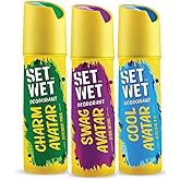 Set Wet Cool, Charm & Swag Avatar Deodorant & Body Spray Perfume For Men,Pack of 3,180 ml Each