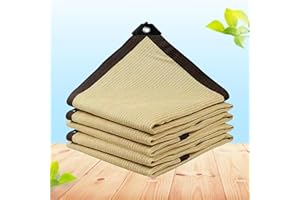 KSQP Red de sombra en jardín, tela de sombra 6 x 4 x 3 lona de sombra transpirable con ojal, transpirable, terraza jardín, gallinero, color beige