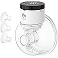 Bellababy Wearable Breast Pump, Portable Wireless Wearable Breast Pump with Touchscreen LCD Display 4 Modes & 6 Levels, (Extra Insert Size:17mm,19mm,21mm)