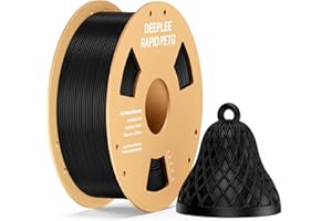 DEEPLEE Rapid PETG Filament 1.75mm Black 1KG, 3D Printer Filament Good Impact Resistance, High Speed Filament Material Speed Up to 600mm/s Fit for Most FDM 3D Printers