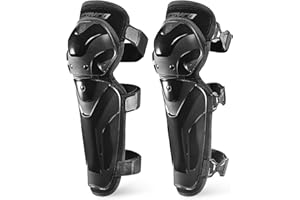 Scoyco 1 Paio Moto Ginocchio Shin Guard Pads Nero Regolabile Ginocchiera Pads Protettore Armatura per Motocross