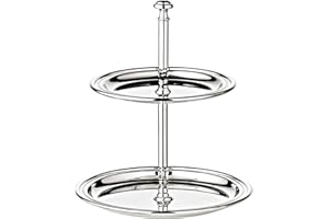 EDZARD étagère à 2 Niveaux, Tranchant de Fil, argenté Noble, Hauteur 16 cm