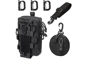 MUCHER Molle torba taktyczna na ramię, na butelki, trwała, wielofunkcyjna torba na pasek na ramię i 3 haczyki, do aktywności na świeżym powietrzu, wędrówek, polowania, treningu