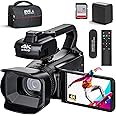 NBDCAM 4K UHD 64MP Video Camera Camcorder with Expandable Handheld Grip, Remote & WiFi Control for Vlogging and YouTube/Blogging, 18X Digital Zoom Recorder with Flip Screen