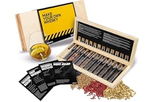 DIBYS Mini Whiskey Spice Set | 12 Botanicals Whiskey for DIY Cocktail | with 4 Recipe Cards, Spice Lexicon and Wooden Box | Gift Set for Men and Women | Whiskey Accessories