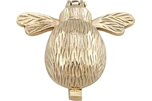 Fenzo Bumble Bee Door Knocker, Vintage Antique Solid Brass Front Door Knocker, Adds Touch of Country Style Charm & Elegance, Traditional Home Accessories, Matching Fixing Screws (Golden)
