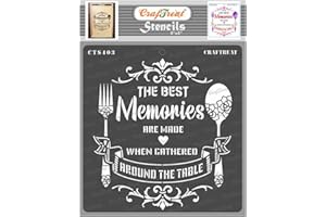 CrafTreat Plantillas de cocina reutilizables para pintar – Recuerdos de comedor – 6 x 6 pulgadas – Plantillas de pared para manualidades – Plantillas de citas para pintar – Plantillas de palabras