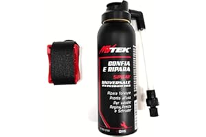 CLCBIKE MVTEK Fast CO2 (GONFIA E RIPARA) 125 ML + Supporto Chiusura a Strappo per Bici Bicicletta MTB Mountainbike E-Bike