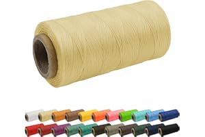 Uiopa 1mm x 260m Wachsfaden, 150D Flache Sattlergarn Ledergarn Gewachst, Leder Nähen Faden Gewachste Schnur für Nähprojekte, Buchbinderei, Schuhreparatur, Schmuck
