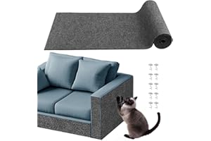 pawstrip Cat Scratch Furniture Protector for Couch, Sofa, Wall & Door Guard, Trimmable Self-Adhesive Scratch Pad, DIY Climbing Mat, Deterrent, Scratching Post Replacement (Dark Gray, 40x100cm)