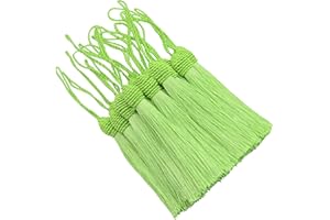 HETUYON Silky Bookmark Tassels DIY Craft: 20pcs Small Handmade Pendant for Projects Supply, Sewing, Key, Garlands Trim, Keychains, Bags, Earrings Jewellery Making and Home Furniture Decor (Light Green)