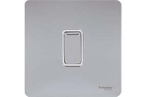 Schneider Electric Interrupteur double en chrome poli avec insert blanc 16AX