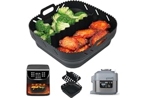 ‎YQL YQL Airfryer Silikonform für Philips Airfryer XL 6,2L/COSORI Heißluftfritteuse 5,5L XXL/Ninja Speedi ON400EU, Airfryer Zubehör, Silikonform mit Trennwänden für Cecotec/Tefal Heißluftfritteuse