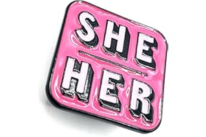 SNS COMPONENTS Pin's en métal She/Her Pronoms roses, Métal