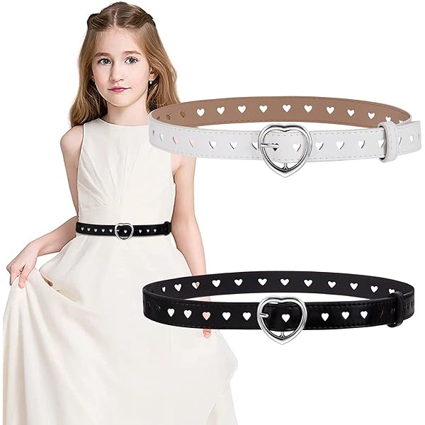 Cinture Elastiche Per Bambini JJQHYC - 2 Pezzi Regolabili, Fibbia A Cuore, Bianco E Nero, Per Jeans E Pantaloni - Foto 6