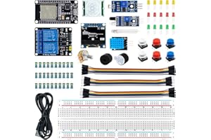 DODUOS Basic Starter Kit for ESP32 ESP-32S WiFi I OT Development Board with Arduino IDE, ESP32 Kit Bread Board Electronic Kit, Breadboard Kit for Beginners, Electronics Component Fun Kit