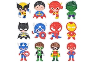 Tydeus Diamond Painting, Diamantes Stickers, 12 Pegatinas de Pinturas de Diamantes, Kit Diamond Painting, 5D Pintura Diamante Dibujos Animados para Niños Adultos Principiantes