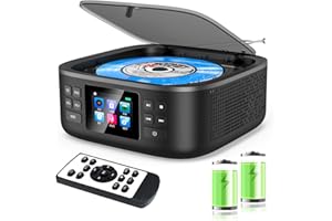 CCHKFEI Lettore CD Portatile, Lettore CD Boombox con Bluetooth, Telecomando, Schermo Led, Doppio Altoparlante Stereo Integrato, Supporto Porta Cuffie USB/AUX per La Casa
