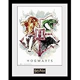 GB eye PFC3034 Harry Potter Hogwarts Water Colour Framed Print, Wood, Various,