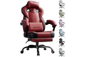 LUCKRACER Spelstol med anslutna armstöd, kudde av minnesskum, lutningsvinkel och fotstöd 90–155°, slitstarkt funktionstyg –