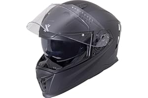 SHOX HELMETS Shox Eclipse Solid Motorcycle Helmet Latest Standard ECE 22.06 Approved Full Face Street Sport Touring Motorbike Bike Riding Unisex Integral Protective Crash Lid