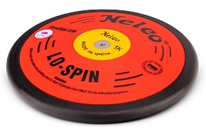 HAEST – Nelco tävlingsdisk Lo Spin 1,00 kg, WA & DLV-certifierad, diskus med 76 % ringvikt av brunnat stål, friidrott diskdesign för nybörjare och avancerade, röd