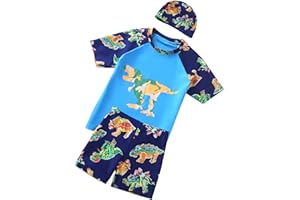 TODREMOU UV Shirt & Badehose Kinder Jungen 2-10 Jahre - UV Badeset Junge Badeshirt Schwimmshirt Badeshorts UV-Schutz UPF 50+
