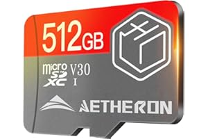 Aetheron Tarjeta Micro SD 512GB | SD Card Memoria U3 Class 10 para Smartphone, Cámara, Tablet