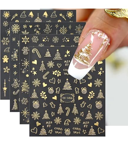 Laser Weihnachts-Nagelaufkleber Mit Schneekugel & Schneeflocken | Selbstklebende Nail Art Sticker Für Winter & Festtage