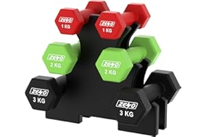 ZENO Dumbbells Set | Dumbbells Set Women | Weights Dumbbells Set | Anti-Slip Dumbbells | Sweat Resistant Weights for Women | 1KG Dumbbells Pair, 2KG Dumbbells Pair, 3KG Dumbbells Pair