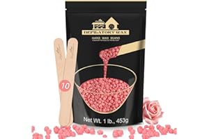 Lifestance 450g Rose Perle de Cire Épilation avec 10 Spatules - Wax pour le Corps Entier, Jambes, Visage, Bras, Zone de Bikini et Intime - Méthode Brésilienne