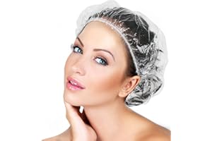 Afufu 100 Pièces Bonnet de Douche Jetable en Plastique Imperméable - Pour Usage Domestique, Hôtel, Spa, Salons de Coiffure