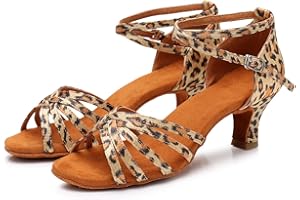 Rosefinch Zapatos de Danza Latina para Mujer Negro Profesional Zapatos de Baile de salón de Fiesta de Salsa de Baile práctica de Rendimiento Zapatos tamaño