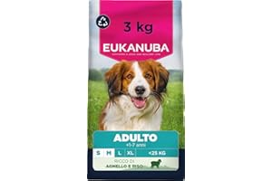 EUKANUBA Cibo secco per Cani con agnello e riso per razze di taglia piccola e media - Alimento secco premium per Cani adulti, 3 kg