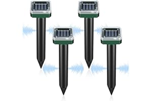 Ultradźwiękowy odstraszacz myszy, RosyFate 4-częściowy odstraszacz moli, ultradźwięki dla myszy zewnętrznych, IP65 wodoodporny, odstraszacz myszy, ultradźwiękowy przeciw molom ogrodowym (Square)