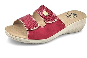 JOMIX Zapatillas Casa Mujer Chanclas Mujer Verano con Hebilla Pantuflas Anatómicas Ortopédicas Chanclas Cómodas con Puntera Abierta Banda Ajustable, Fabricadas en Italia