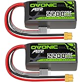 OVONIC 3S Lipo Battery 35C 2200 mAh 11.1 V Battery Short Pack with XT60 Connection for Aircraft Helicopter for 1:14 RC Car RC