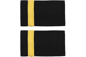 TiaoBug Un Paio di Spalline 1-4 Fascia per Polizia Marina Mercantile Bar Airline o Merchant Marine Epaulette Pilota Aereo Nero Argento Oro Strisce Accessori per Pilota